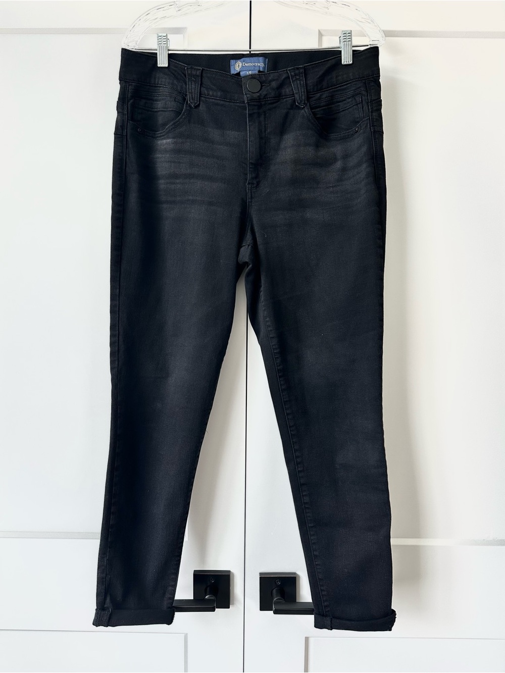 Democracy black Ab Technology skinny ankle jeans size 12